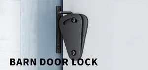 Wholesale Fashionable Big Size Barn Door Lock Hardware Black Carbon Steel Sliding Privacy Latch for Closet Shed Pocket Doors Wood Gates - Hangzhou Jiansen Hardware Co., Ltd. - China