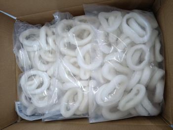Frozen Squid Rings Width 1-1.2cm Diameter 3-9cm Packaging 10kg/ctn Treatment Eu Treated Glazing Percentage 10% Net Weight Percentage - Yantai Connor Foodstuff Co., Ltd. - China