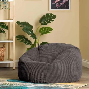 Dark Gray Bean Bag Sofa with Filling Soft Velvet Living Room Bean Bag Chair - Hangzhou Shengcui Yijia Technology Co., Ltd. - China