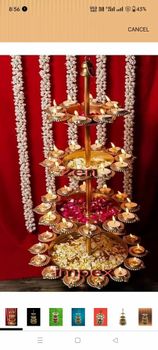 Diwali Decorative Lighting Stand Height 3 inch Material Brass Number of Diyas 3 Diyas Stand Type Single Diya - Resonance Brass Handicraft - India