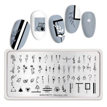 Printed Nail Polish Stamping Plate Nail Art Template Color Silver MOQ 1000 PCS Brand Name Ym Style Creative Design Customize - SHENZHEN YANMING PLATE PROCESS CO., LTD. - China