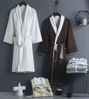 Wholesale Mens & Womens Cotton Bath Robe Waffle Towel Fabric Bathrobe for Hotel - Guangzhou Unique Hotel Supplies Co., Ltd. - China