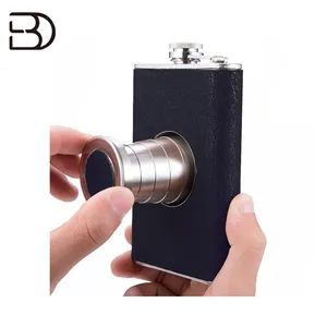 8oz Stainless Steel Hip Flask with Built-in Collapsible Shot Glass and Funnel - Boundary Tools Co., Ltd. - China