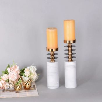 Hot Selling Candle Holder Marble and Steel Pillar Candle Holder Gifts & Crafts Stylish Candle Holder - SHANGLI LIGHTING CRAFTS CO.,LTD - China