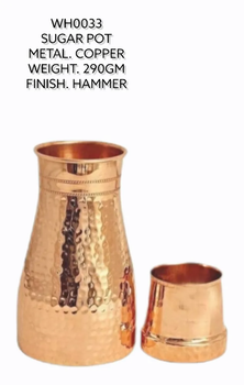 Copper Hammered Sugar Pot For Restaurant Design Hammered Usage/Application - Wania Handicrafts - India