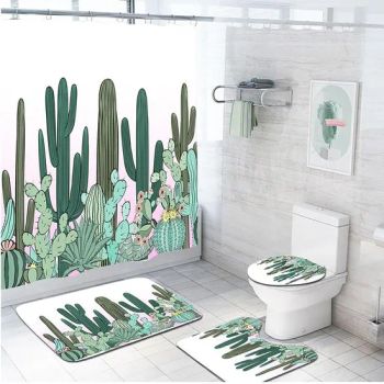 Cheap Price Home Decor Bath Room Curtains Waterproof 4PC Print Shower Curtain - Shaoxing City Xinlan Textile CO., LTD. - China