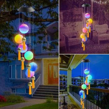 Waterproof Color-Changing Hanging Solar Wind Chimes Crystal Ball Ci20711 - Ningbo Ezfocus Co., Ltd. - China