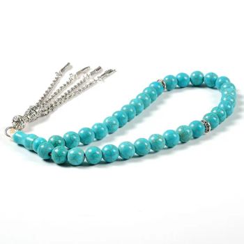 Synthetic-Turquoise-Stone Beads Islamic Souvenirs Tesbih Arabic Allah Muslim Tasbih Prayer Beads - Hebei Landun Import & Export Co., Ltd - China