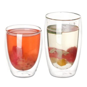 Double Wall Glass Tea Coffee Cups Mugs Drinking Glasses/ Double Wall Reusable Insulated Glass Coffee Mug - Hefei Vast Source Company Limited - China