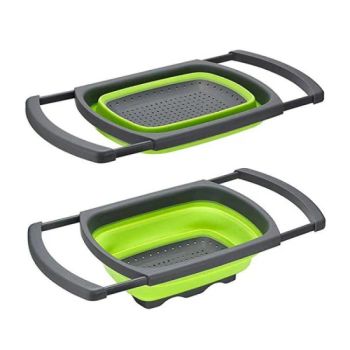 Collapsible Colander Strainer Over The Sink Veggies/Fruit/Pasta Strainers and Colanders with Extendable Handles, Folding Strainer for Kitchen Esg12140 - Ningbo Easyget Co., Ltd. - China