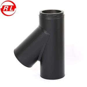 Twin Wall Insulated 45 Degree Stove Chimney Tee for Fireplaces - Suzhou Ruilun Metal Products Co., Ltd. - China