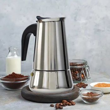 Stovetop Italian Espresso Maker Large Capacity Espresso Coffee Maker Thickened Stainless Steel Moka Pot with Lid - Shenzhen Timlife Industry Limited - China