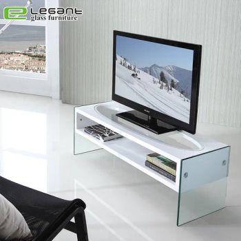 Modern Wooden TV Furniture Glass Top TV Stand Drop Test Yes OEM Available Condition New Model NO. T1013-W Trademark - Foshan Nanhai Siweiya Glass Co., Ltd. - China
