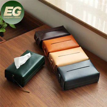 Ea042 Luxury Leather Car Holder Paper Empty Toilet Facial Boxes Elegant Cover Factories Luxurious Storage Logo Custom Tissue Box - Guangzhou Evergreen Leather Goods Co., Ltd. - China