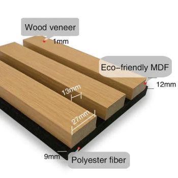 Walnut MDF Wood Slatted Wall Panels Soundproof Acoustic Felt Interior Decoration Hotel Ceilings - BCD Technology Co., Ltd. - China