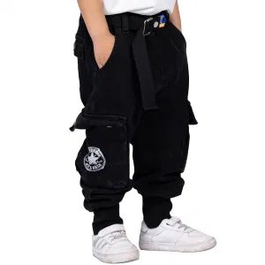 Custom Children Sports Pants Belt Black Pants Multi Pocket Jeans - Spring Fashion Co., Ltd - China