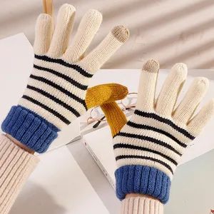 1 Pair Stripe Pattern USB Heated Gloves Heating Fiber Winter Hands Warm Gloves Knitting Full Finger Warmer - Colpoint Technology Limited - China