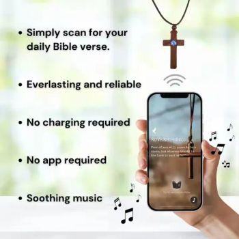 NFC Necklace Sandal Wood Glass Wax Cord NFC Necklace Daily Bible Christian Bracelet RFID Cross No Charge Bible Verse OEM/ODM - Hubei Youhao IoT Technology Co., Ltd - China
