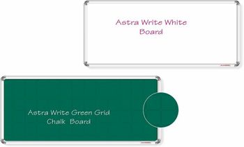 Melamine Writing Surface Alkosign Astra Write Green Grid Chalk Boards, Frame Material: Durable Aluminium, for School - ASC Business Solutions LLP - India