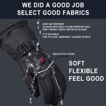 Men Women Rechargeable Battery Motorcycle Racing Cycling Winter Warmer Skating Ski Electric Heated Gloves - Quanzhou Huangbo Import and Export Co., Ltd - China