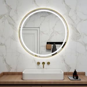 Home Decoration Round Shape Fogless Glass Styling Mirror Hotel Room Frame Smart LED Bathroom Wall Vanity Mirrors with Light - Chaozhou Guxiang Baili Ceramic Factory - China