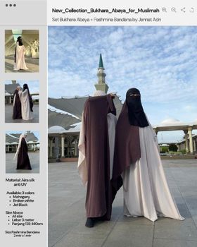 One set Bukhara Abaya by Jannat Adn. Grade A Silhouette Loose Fit All-size Fit Length 138–140 Cm Wudhu Friendly Yes Nursing Friendly Yes - Jannat Adn - Indonesia