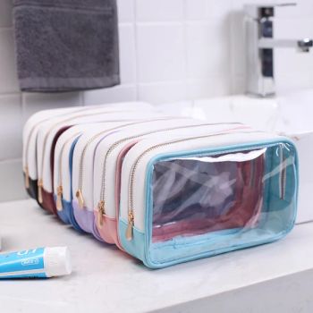 PU Leather PVC Transparent Pouch Women Travel Makeup Cosmetic Bag - Cathylin Group Llimited - China