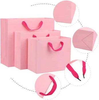 Custom Logo Printed Pink Clothes and Shoes Paper Bags Pink Paper Matte Lamination Shopping Paper Bags - Ningbo Yinzhou Wenhui Paper Co., Ltd. - China