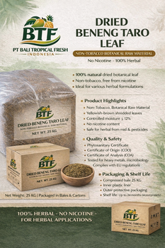 Dried beneng taro leave Organic Yes Origin Other - PT BALI TROPICAL FRESH INDONESIA - Indonesia