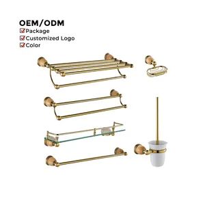Elegant Classic Gold Brass Bathroom Hardware Accessory Set - Taizhou Bobao Industry & Trade Co., Ltd. - China