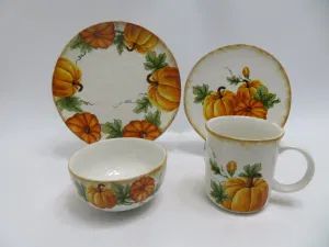 Popular 16PCS Ceramic Porcelain Dinner Set Harvest Autumn Thanksgiving Dinnerware Set of 4 Pumpkin Holiday Party - Ceratech Trading Limited - China
