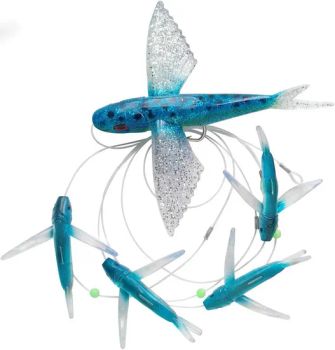 5 PCS/Bag Blue Fly Fish Saltwater Trolling Fishing Lures Tuna Mahi Wahoo Dora Saltwater Big Game Fishing Tackleflying Fishing Lure, Ready to Be Shipped 5inches, - Weihai Lotus Outdoor Co., Ltd. - China