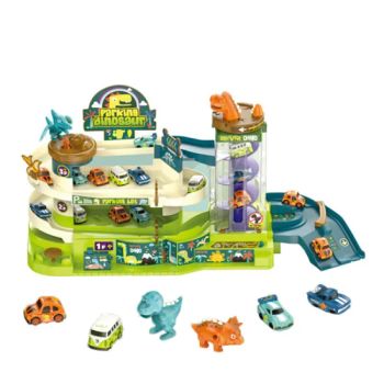 Newest Electric Automatic LED Light 3 Floors Dinosaur Slot Track Park Building Parking Lot Garage Toy with 4 Car and Accessories - Shantou Tombo Toys Co., Ltd. - China