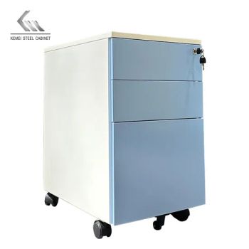 Factory Directly Metal Movable A4 File 3 Drawers Steel Mobile Pedestal Cabinet - Kemei Steel Cabinet Co., Ltd. - China