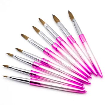 Kolinsky Nail Brush Size 2#~24# Acrylic Nail Art Brush MOQ 10PCS Size #2-#22 OEM Welcomed Trademark GUYO Color - Nanchang GuYo Cosmetics Co., Ltd. - China