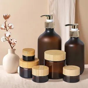 Luxury Bamboo Lid Plastic Cosmetic Bottle Set Breast Enhancement Cream Neck Care Pleural Plastic Bottles - Shenzhen Zhenghao Plastic & Mold Co., Ltd. - China