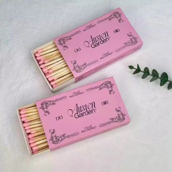 Cheap High Quality Wooden Stem Long Matches Pink Box Matches Customized Logo Aromatherapy Candle Promotion Pink Matches - Sichuan Yelan International Trade Co., Ltd - China