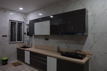 Commercial Kitchen Designers, Restaurant Interior Finishing Polished Brand Magical Designs Color Brown and White Work Done Wood Work & - Magical Designs - India
