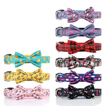 Fashionable Popular Pet Collar Bow Dog Accessories Set Various Colors Patterns Collar - Dongguan Inchol Pet Products Co., Ltd. - China