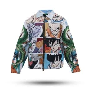 Low MOQ Custom Dragon Z Ball Zipper Bomber Jacket Turn-Down Collar and Hip Hop Style - Hangzhou Muyu Textile Co., Ltd. - China