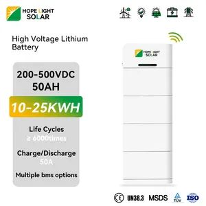 Low Current Lithium Battery Bank 10kwh 20kwh 25kwh Stackable High Voltage for Solar System Storage - Hope Light Solar Co., Ltd. - China