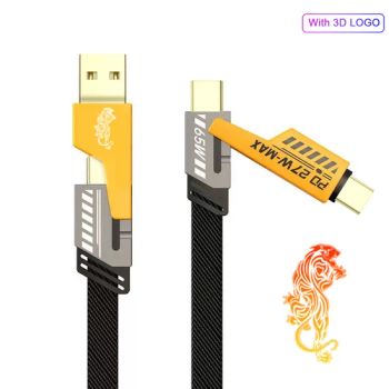 Custom 3D Logo Nylon Braided 3 in 1 Charging Cable Quick Charging Mobile Phone Cable 27W Type C to Lightning Cable 1/2/3m 65W Cable for Laptop - Shenzhen D-Wireless Co., Ltd - China
