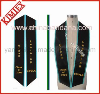 Satin Fabric Embroidery Graduation Sash Stole - ZHENJIANG KIMTEX INDUSTRIAL INC. - China