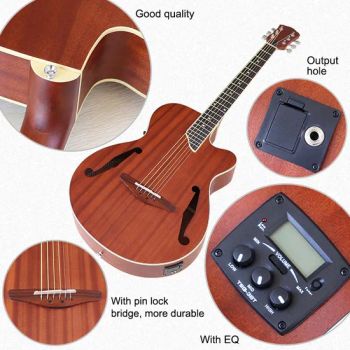 Custom Jazz Acoustic Guitar 40 Inch 6 Strings Folk Guitar - Shenzhen Grand Technology Co., Ltd. - China