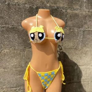 Hot Sell Sexy Handmade Crochet Bikinis Set Beachwear Crochet Bikini Set Cartoon - Guangzhou Hao Second Trading Co., Ltd. - China