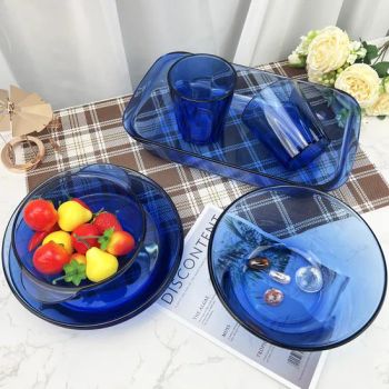Wholesale Luxury Blue Plates Modern Bowl Glassware Dinnerware Set - Ningbo U-Per Consumer Goods Co., Ltd. - China