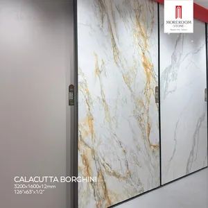 120X280 Sintered Stone Gold Wall Cladding Sintered Slab Honed Quartz Stone - Foshan mono building material co.,ltd - China