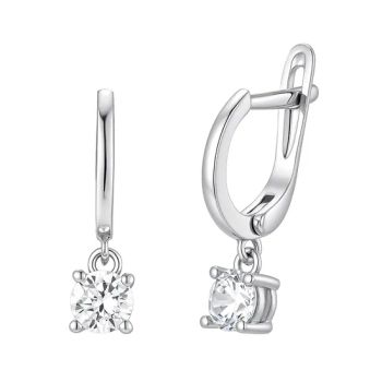 OEM ODM Moissanite Dangle Earrings Valentine Jewelry Gift White Gold Plated 925 Sterling Silver Moissanite Wholesale Factory - Guangzhou Panyu Longlong Jewelry Factory - China