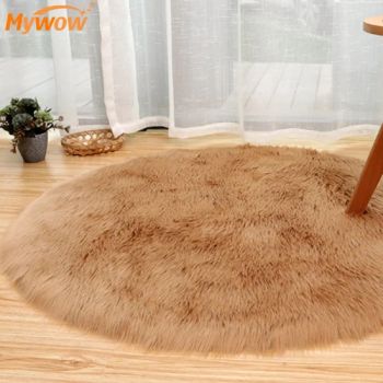 2021 New Pure White Sheepskin Plush Fur Rugs Faux Fur Carpet Origin China Model NO. H4 Thickness 5mm Trademark MyWow Material - Guangzhou MyWow Decor Co., Ltd - China