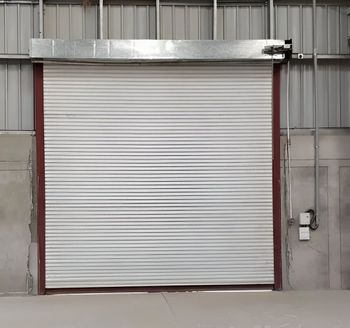 Motorized Rolling Shutter in Mild Steel (6000mm Width x 6000mm Height) - Side Motor Operation - Mahadev Shutter Automation - India